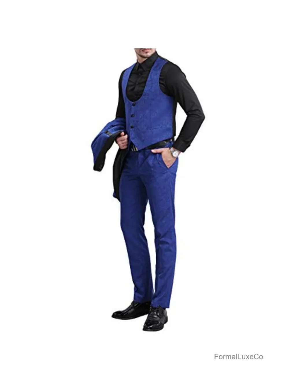 Men's Slim Fit 3 Piece Tuxedo Set Shawl Lapel Suit
